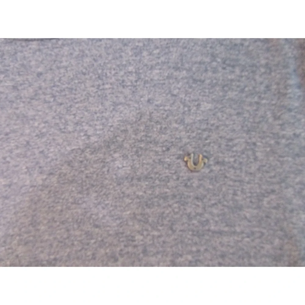 True Religion Mens Blue Heather Short Sleeve Horseshoe Logo Crew‎ Neck T-Shirt L